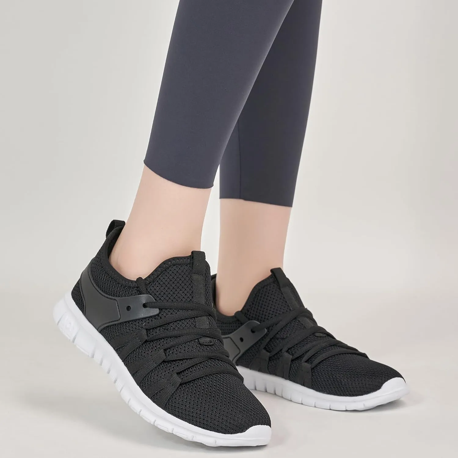 Ecetana Womens Sneakers Running Shoes Comfortable Lace Up Tennis Shoes Casual Breathable Mesh Fashion Sneakers for Walking