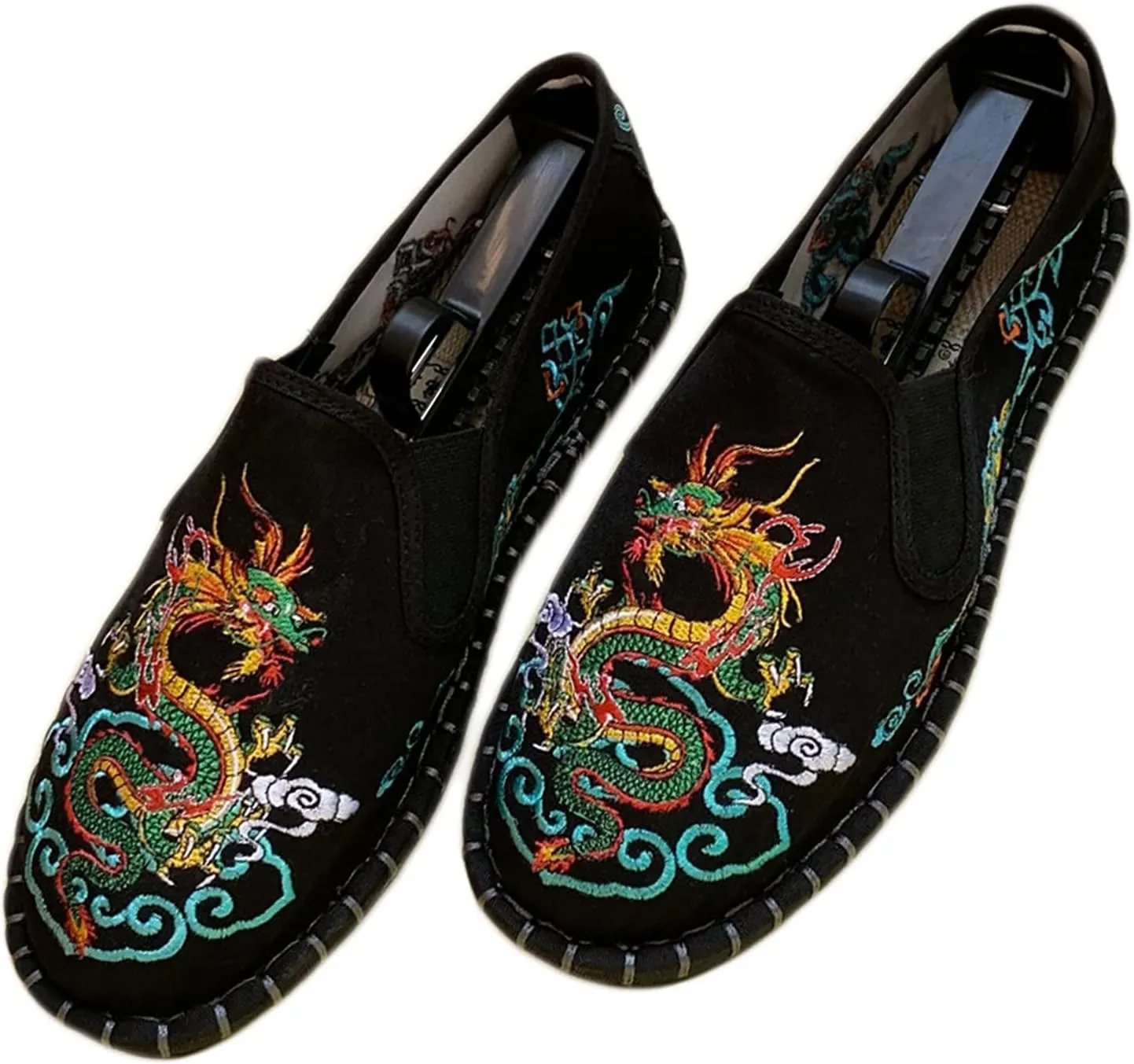 Embroidered Tai Chi Kung Fu Shoes, Unisex Canvas Martial Arts Flats, Traditional Chinese Slip-On Sneakers with Non-Slip Sole for Men and Women 12 Styles