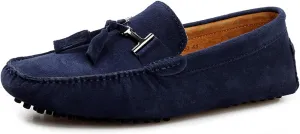 Fashion Mens Handmade Suede Leather Casual Loafers Shoes Plus Size Soft Comfortable Driving Walking Shoes