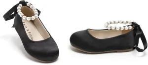 Felix & Flora Girls Toddler Little Ballet Shoes - Flower Girls Mary Jane Flats Dress Shoes Party Wedding