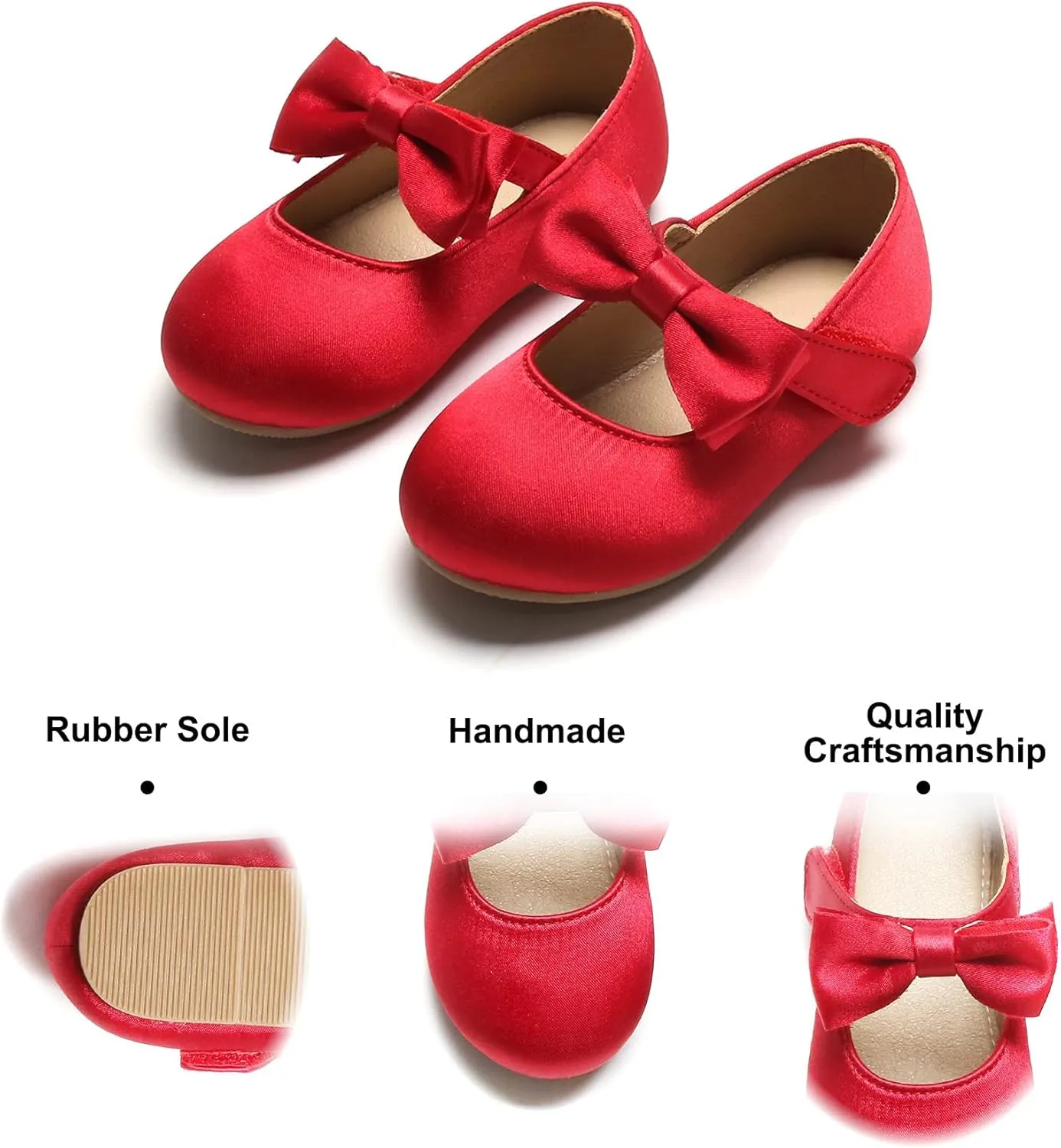Felix & Flora Toddler Flower Girl Dress Shoes - Girl Ballet Flats Party School Shoes Wedding
