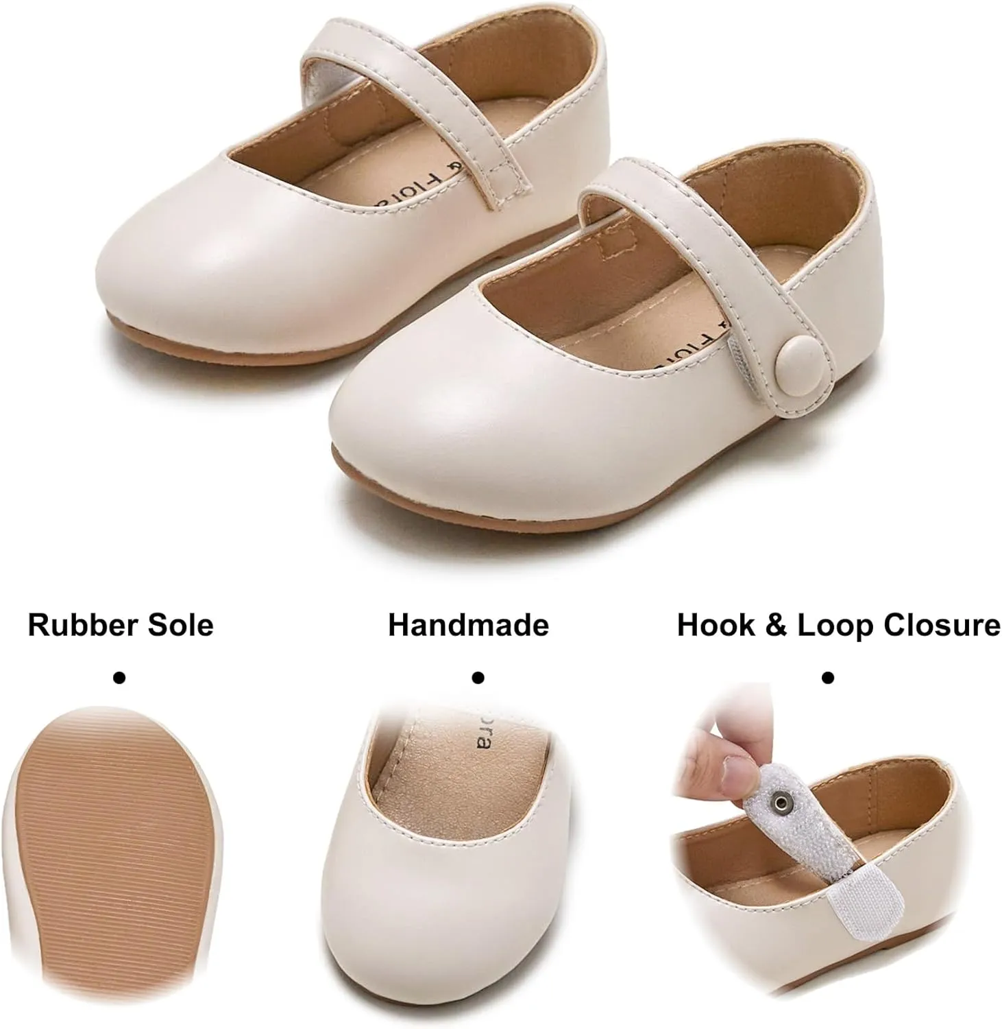 Felix & Flora Toddler Girl Dress Shoes - Flower Girl Ballet Mary Jane Flats Party School Wedding