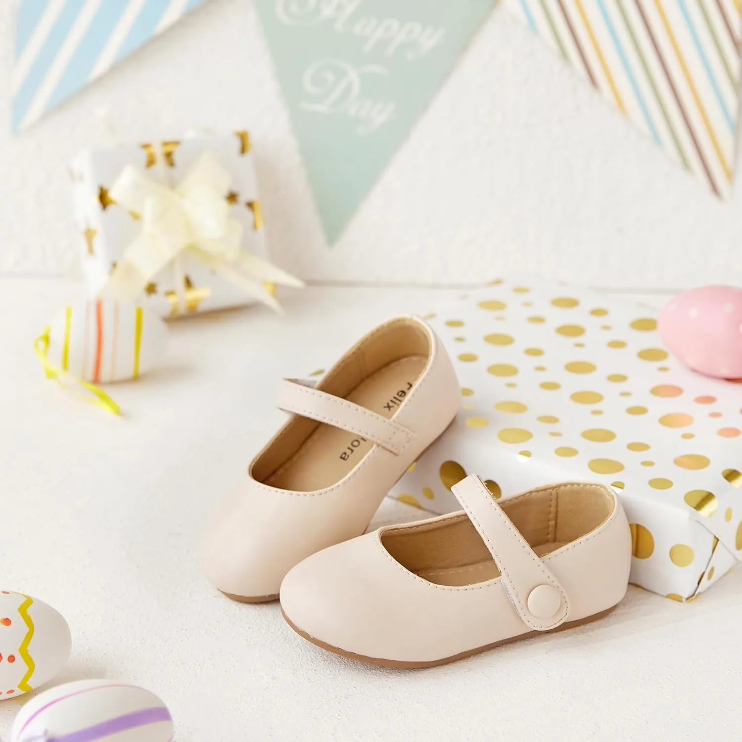 Felix & Flora Toddler Girl Dress Shoes - Flower Girl Ballet Mary Jane Flats Party School Wedding