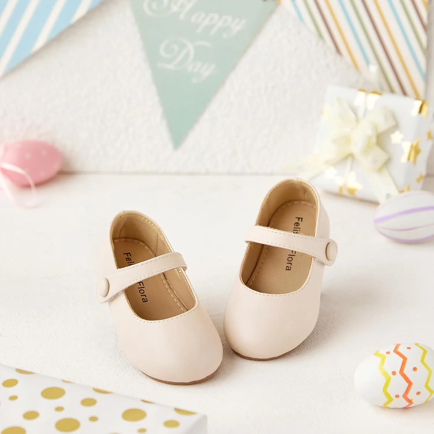 Felix & Flora Toddler Girl Dress Shoes - Flower Girl Ballet Mary Jane Flats Party School Wedding
