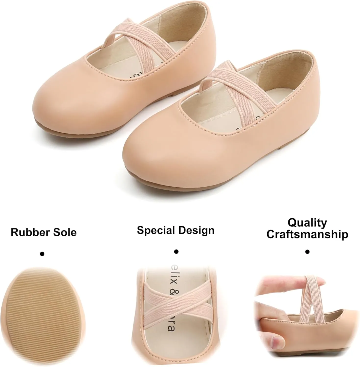Felix & Flora Toddler Girl Dress Shoes - Flower Girl Ballet Mary Jane Flats Party School Wedding