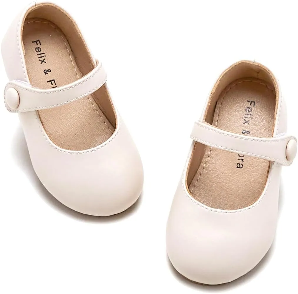Felix & Flora Toddler Girl Dress Shoes - Flower Girl Ballet Mary Jane Flats Party School Wedding