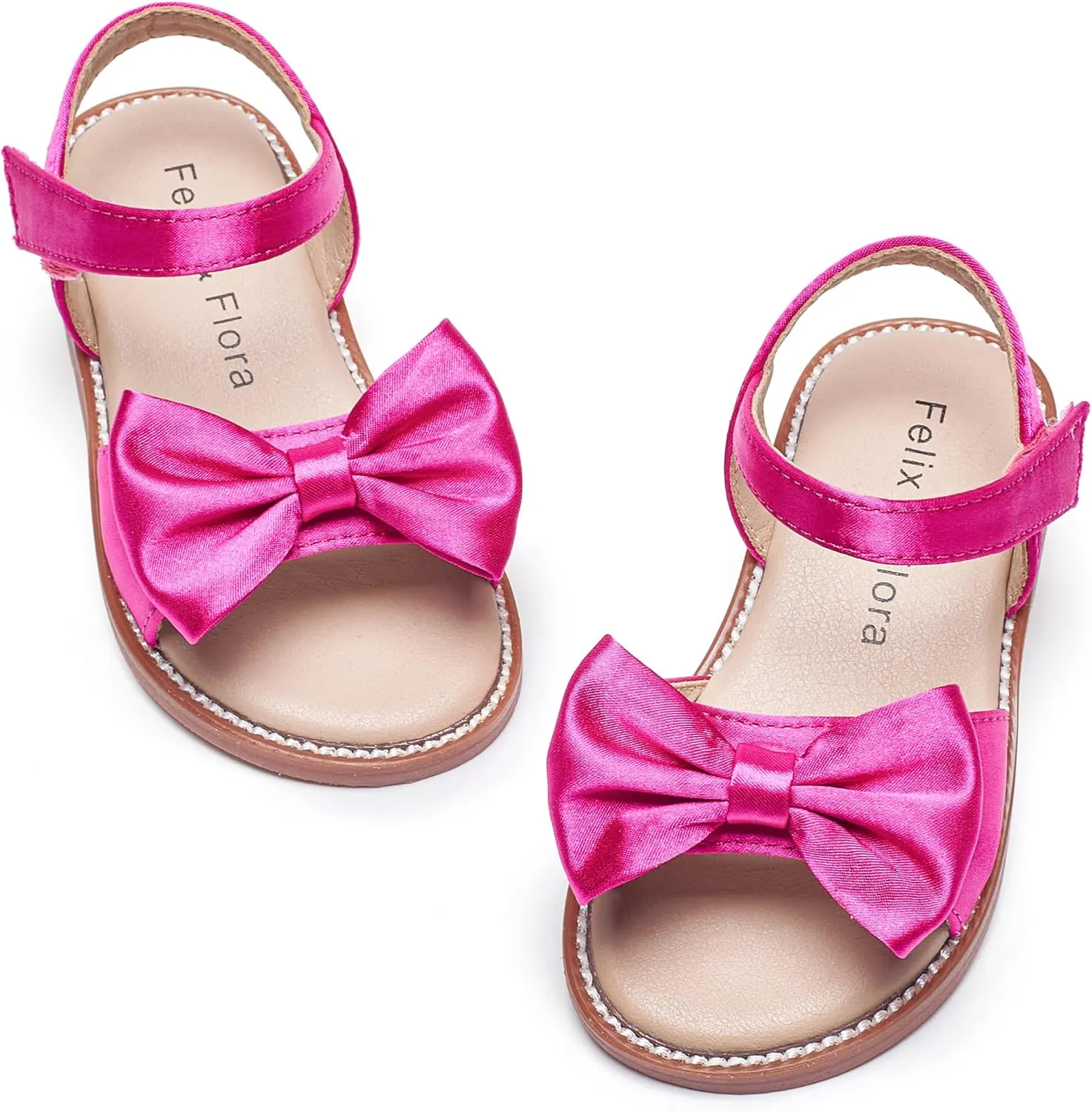 Felix & Flora Toddler Girl Sandals - Flower Girl Dress Shoes Open Toe Little Kid Summer Flats