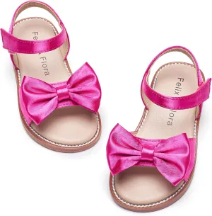 Felix & Flora Toddler Girl Sandals - Flower Girl Dress Shoes Open Toe Little Kid Summer Flats