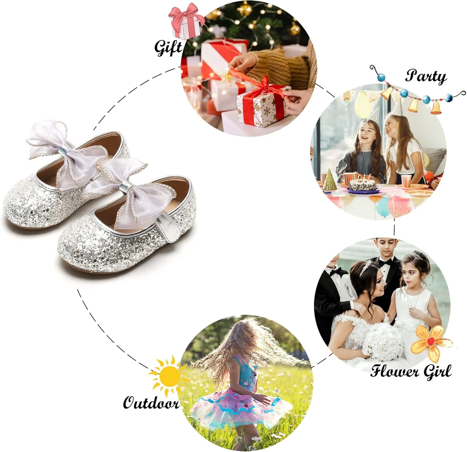 Felix & Flora Toddler Girls Dress Shoes - Little Girl Ballet Mary Jane Flats Party School Wedding