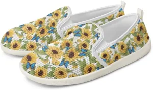 Flower Pattern Flat Mesh Shoes | Slip-Resistant Work Shoes & Tennis Shoes | Comfortable & Stylish Shoes for Women