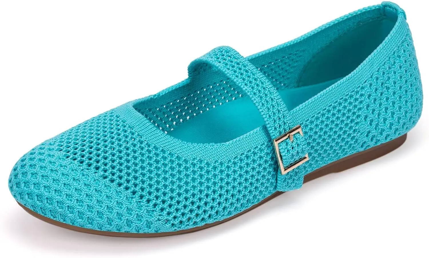 Frank Mully Women's Mary Jane Flats Comfortable Dressy Ballet Flats Casual Round Toe Slip On Washable Knitted Fabric Office Work Woman Shoes