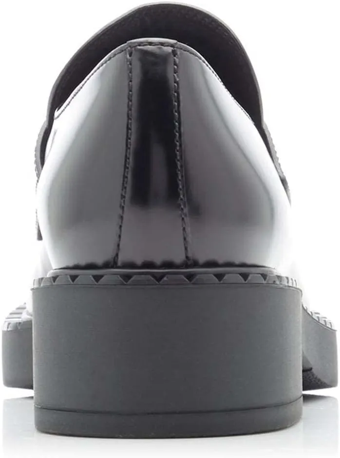FYS Women Closed Round Toe Block Low Heel Loafers Slip on Platform Oxfords Shoes Uniform Dress Outfit Office Work Shoes Size 4-15 US