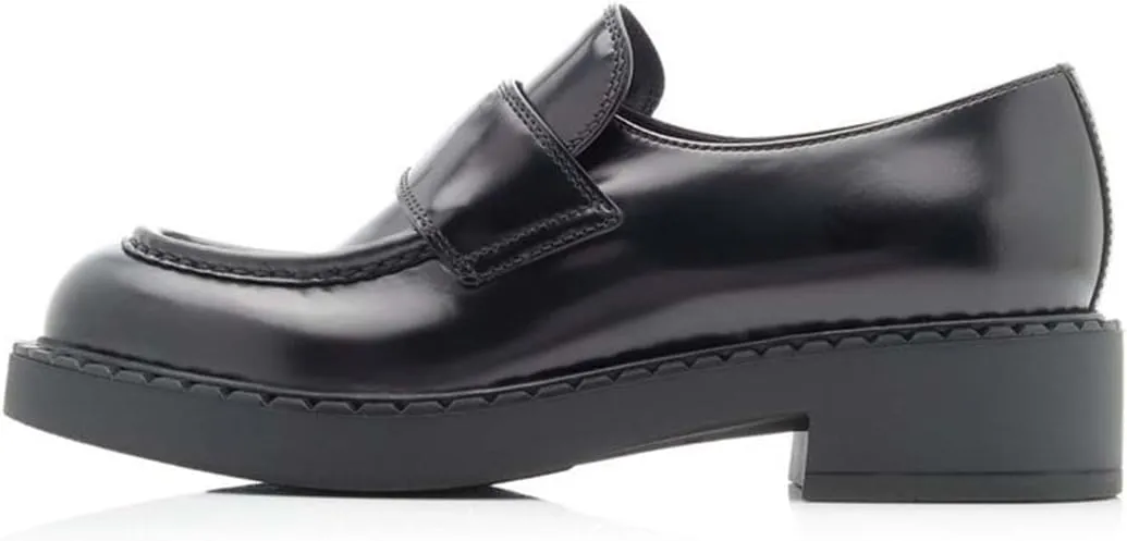 FYS Women Closed Round Toe Block Low Heel Loafers Slip on Platform Oxfords Shoes Uniform Dress Outfit Office Work Shoes Size 4-15 US