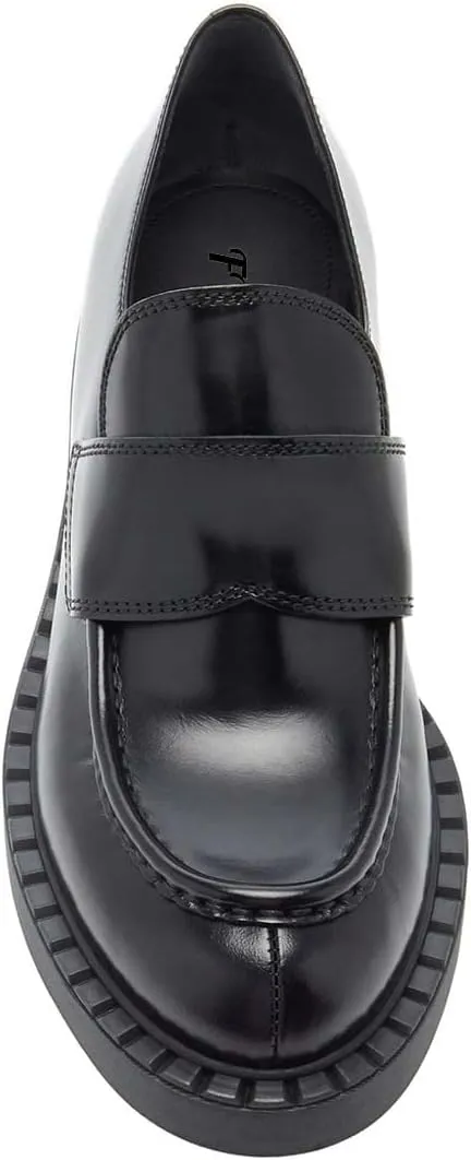 FYS Women Closed Round Toe Block Low Heel Loafers Slip on Platform Oxfords Shoes Uniform Dress Outfit Office Work Shoes Size 4-15 US