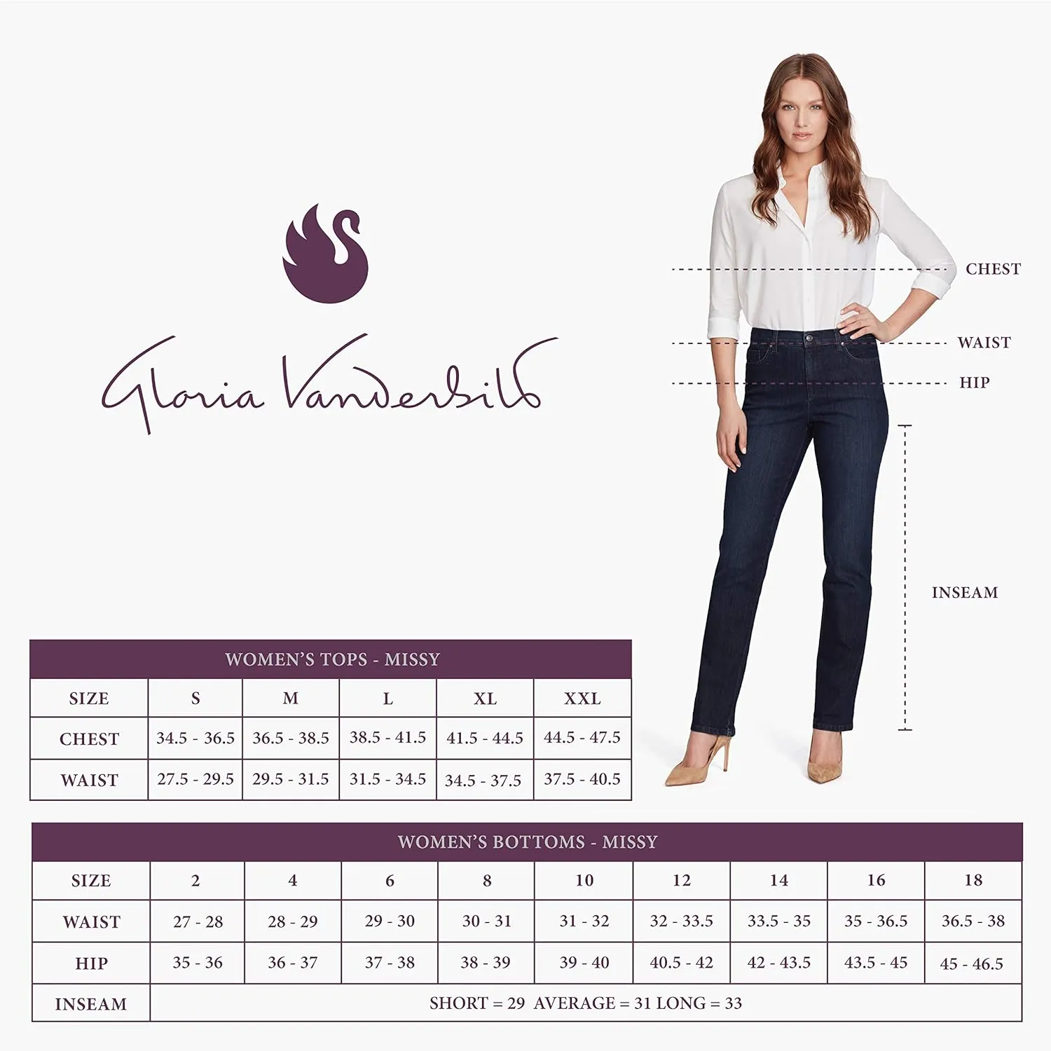 Gloria Vanderbilt Women's Amanda Classic High Rise Tapered Jean