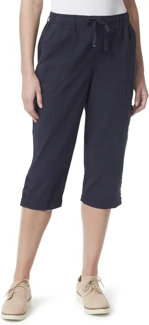 Gloria Vanderbilt Women's Ilona Pull on Button Detail Capri Standard