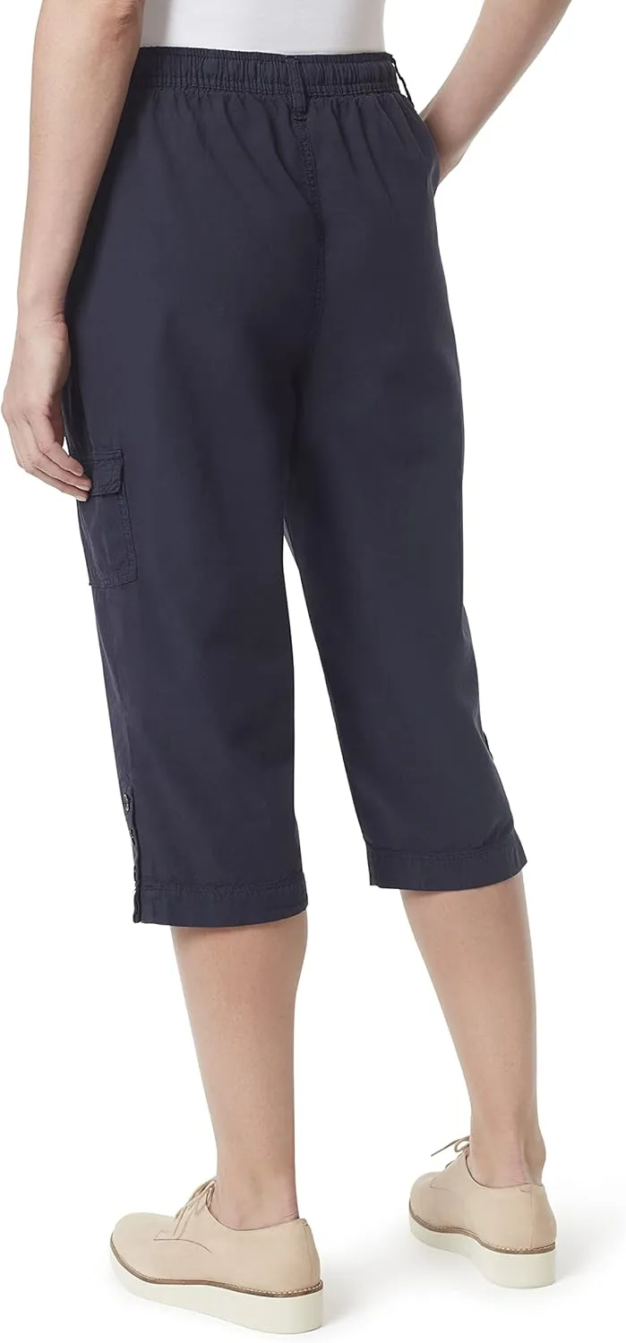 Gloria Vanderbilt Women's Ilona Pull on Button Detail Capri Standard