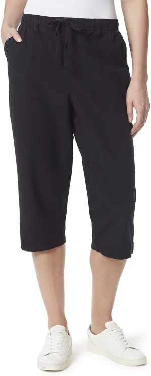 Gloria Vanderbilt Women's Ilona Pull on Button Detail Capri Standard