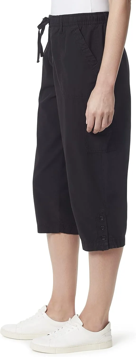 Gloria Vanderbilt Women's Ilona Pull on Button Detail Capri Standard
