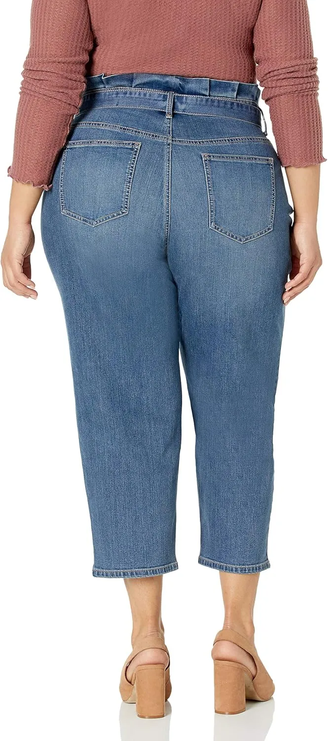 Gloria Vanderbilt Women's Paperbag Straight Leg Cropped Jean