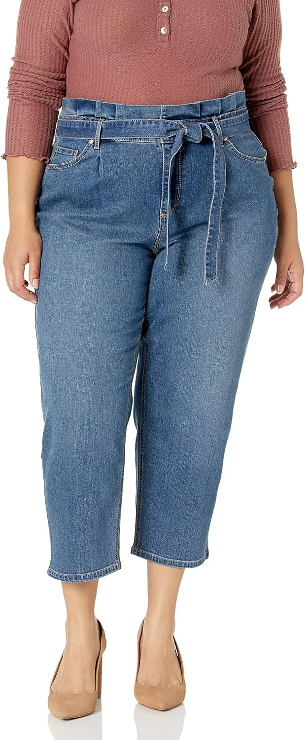 Gloria Vanderbilt Women's Paperbag Straight Leg Cropped Jean