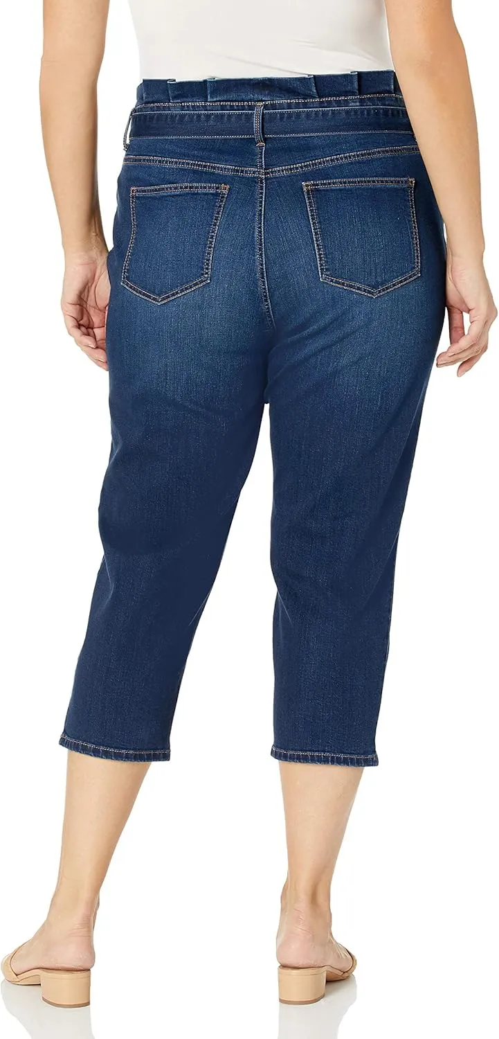 Gloria Vanderbilt Women's Paperbag Straight Leg Cropped Jean