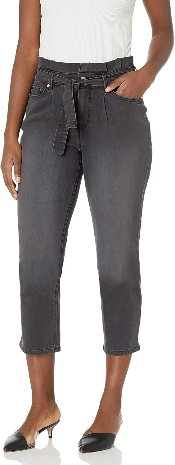 Gloria Vanderbilt Women's Paperbag Straight Leg Cropped Jean