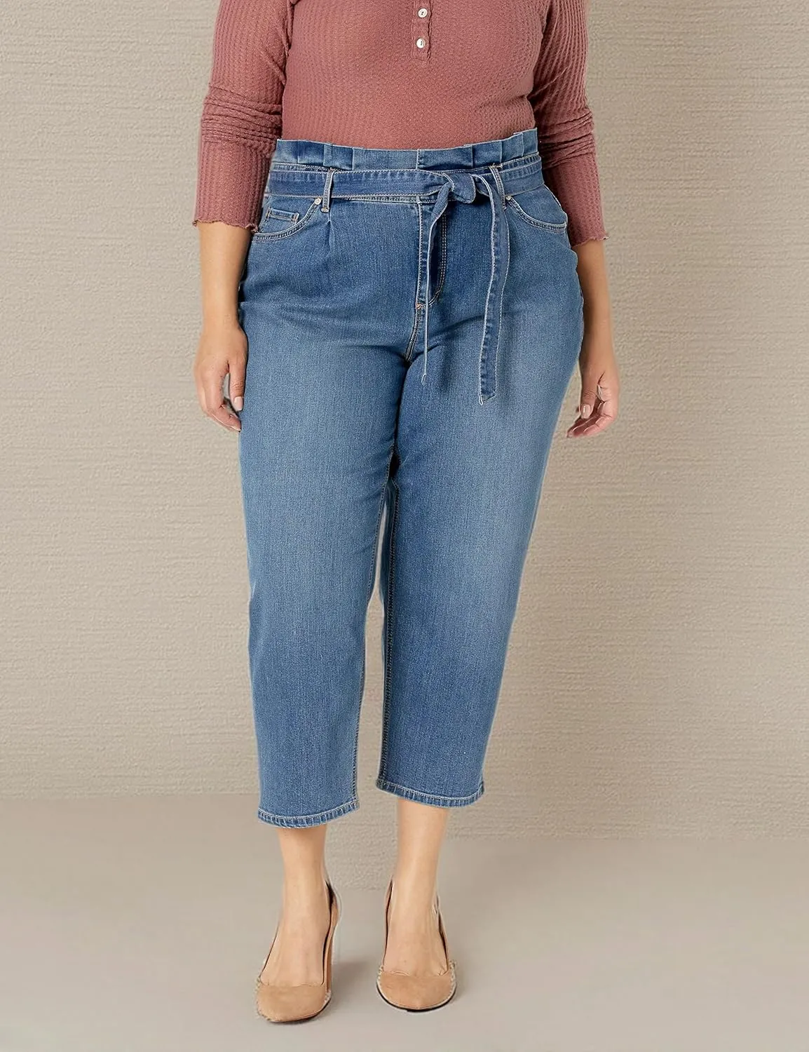 Gloria Vanderbilt Women's Paperbag Straight Leg Cropped Jean
