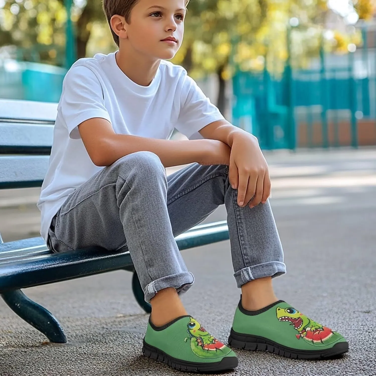 GOSTONG Kids Slip On Shoes Soft Casual Loafers Lightweight Travel Walking Shoes Non Slip Sports Sneakers for Little Big Boys Girls Size 11-15