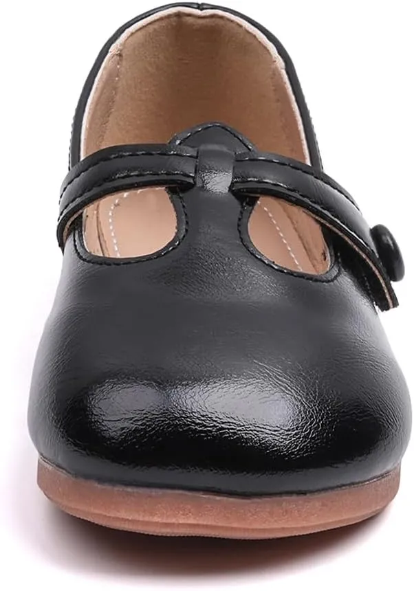 GUGUYeah Toddler Girl Mary Jane Dress Shoes,PU Leather T-Strap Princess Ballerina Flats for Wedding Party School (Toddler/Little Kid)