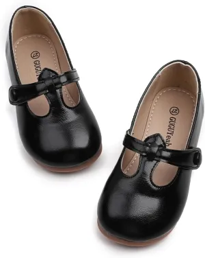 GUGUYeah Toddler Girl Mary Jane Dress Shoes,PU Leather T-Strap Princess Ballerina Flats for Wedding Party School (Toddler/Little Kid)