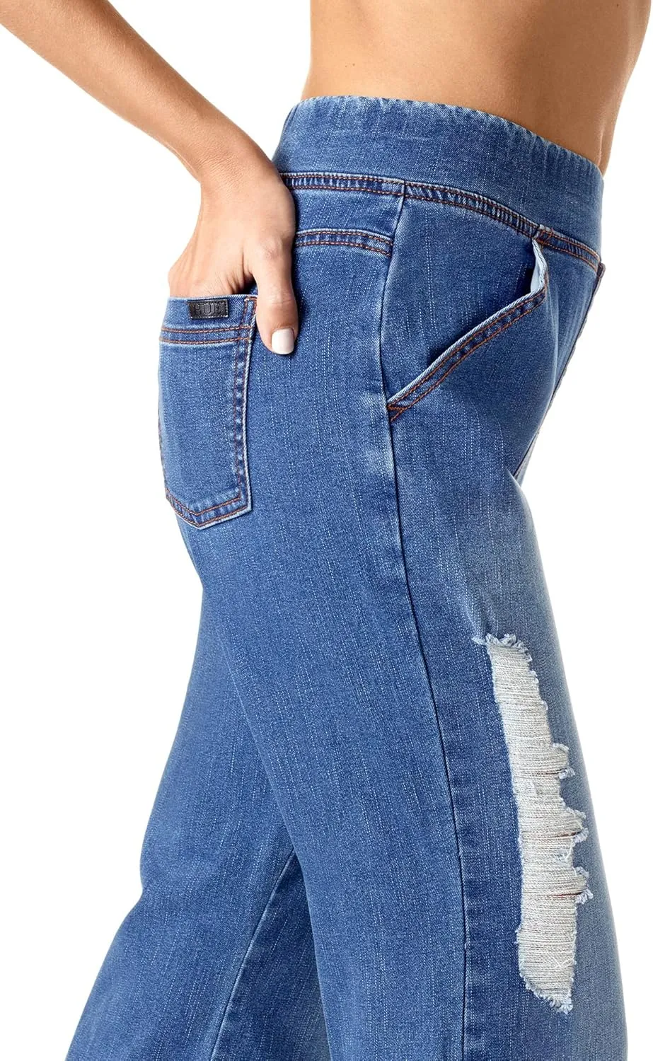 HUE Women's Fashion Jeggings-Cropped Flare, Straight, Bootcut, Wide Denim Leggings