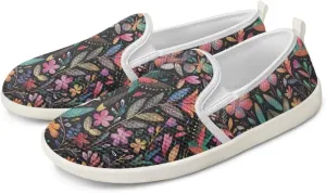 Hummingbird Pattern Breathable Lightweight Running Shoes - Fashionable Flats for Women, Slip-Resistant Work Shoes & Tennis Shoes