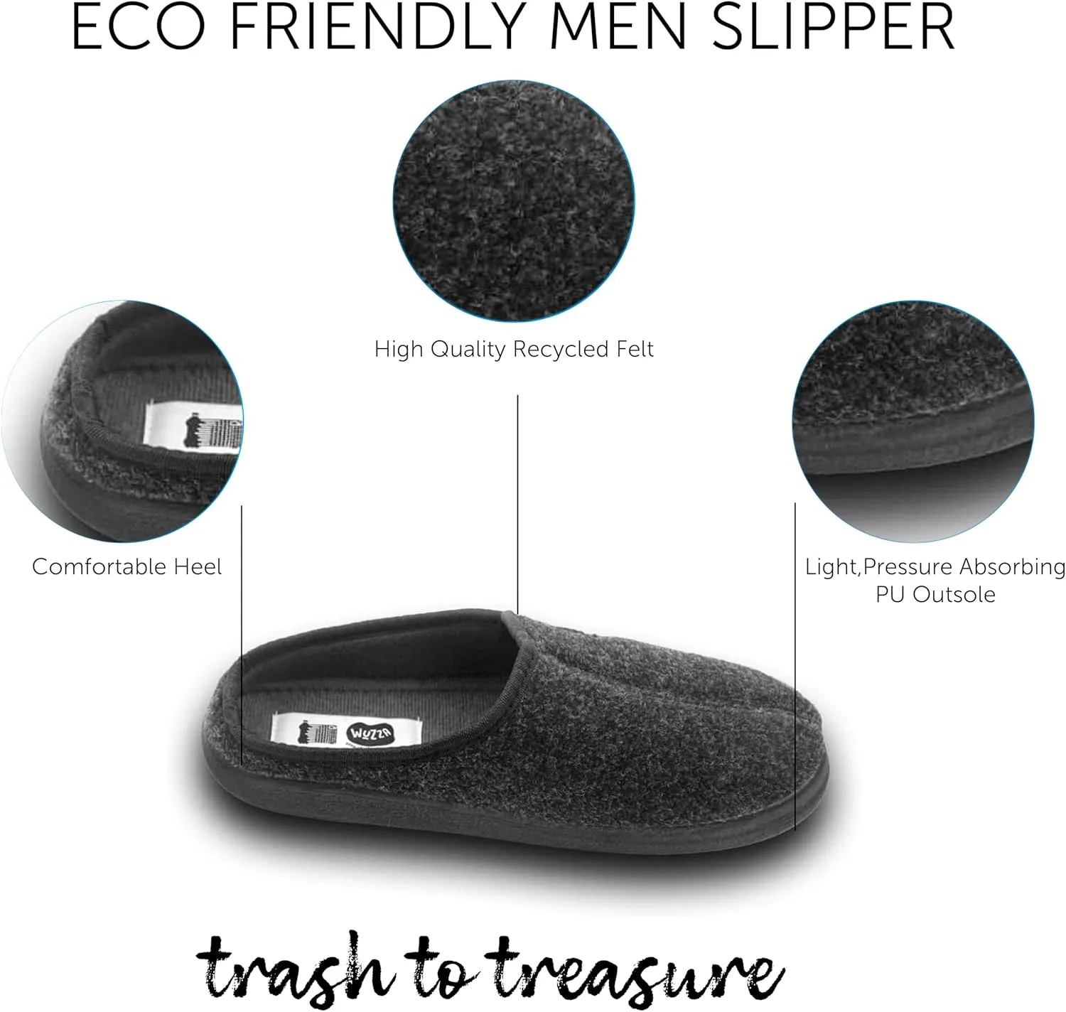 I Bottle Men's recycled comfortable, soft, indoor outdoor sandals