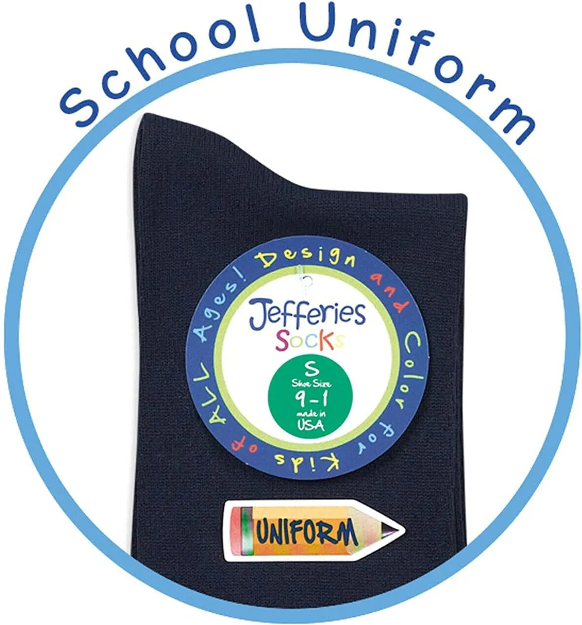 Jefferies Socks Boys School Uniform Classic Rib Crew Dress Socks 2 Pair Pack