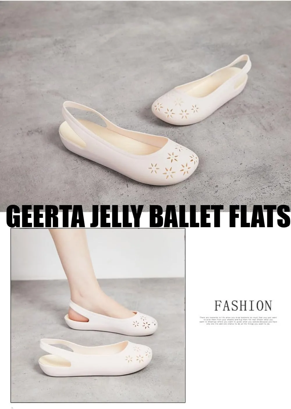 Jelly Ballet Flats for Women Slingback Jelly Sandals Hollow Water Slides Slip on Loafers Bow Decor No Slip Platform Sole Lightweight Breathable Low Top Cute Ballerina Dress Shoes Office Beach Party