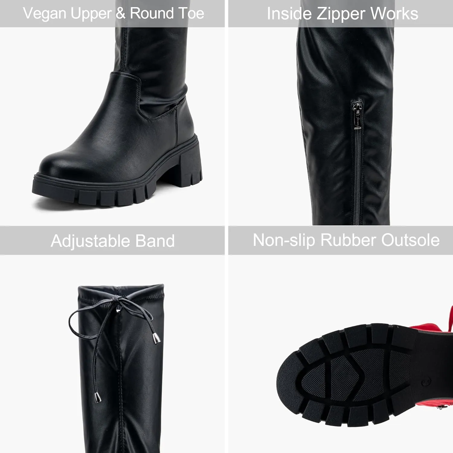 Jeossy Women's 990 Over The Knee High Boots Platform Thigh High Round Toe Long Boots