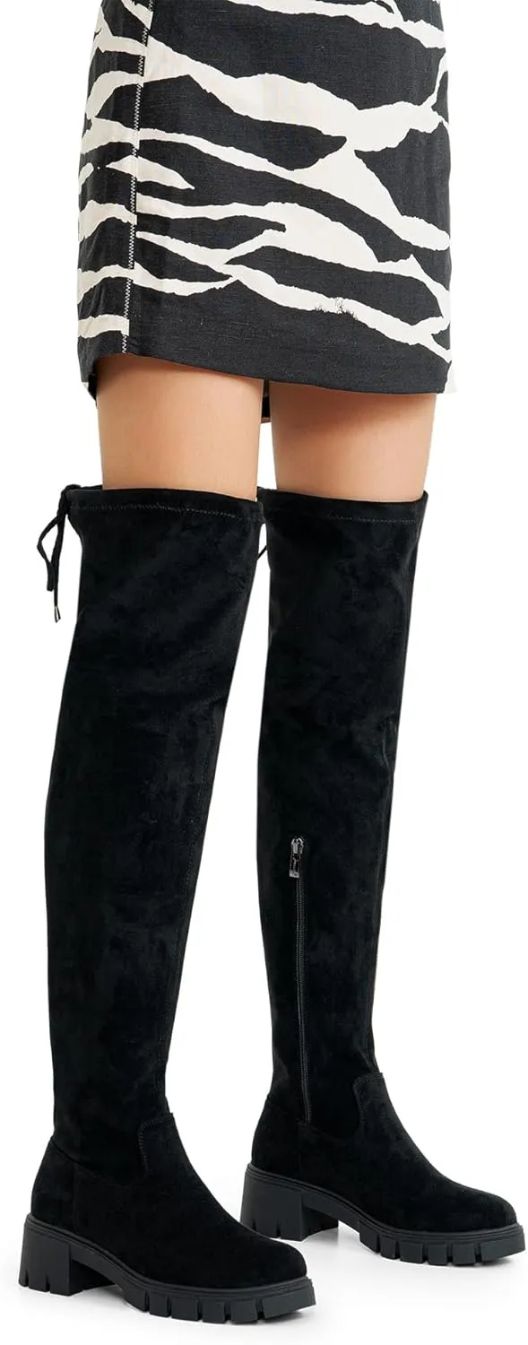 Jeossy Women's 990 Over The Knee High Boots Platform Thigh High Round Toe Long Boots
