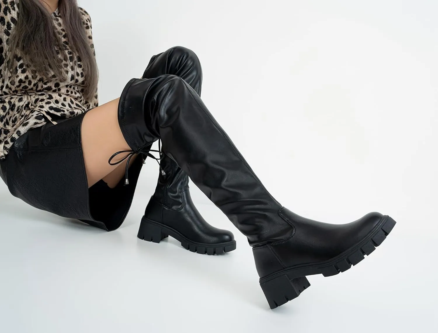 Jeossy Women's 990 Over The Knee High Boots Platform Thigh High Round Toe Long Boots