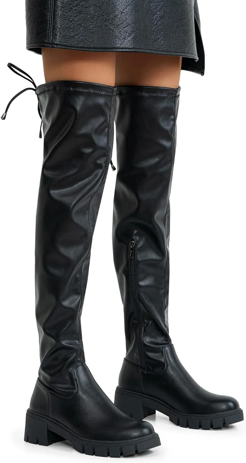Jeossy Women's 990 Over The Knee High Boots Platform Thigh High Round Toe Long Boots
