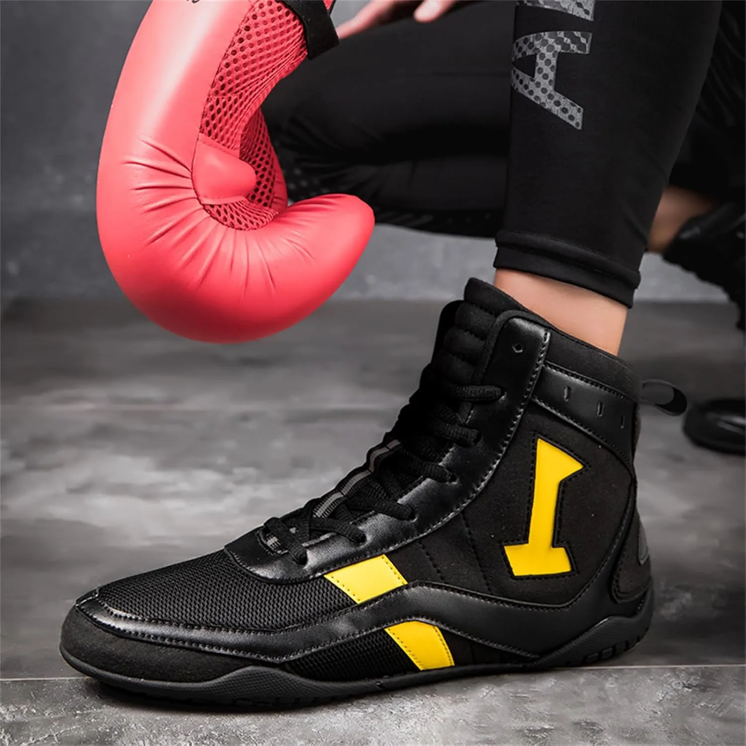JiuQing Wrestling Shoes Men Women Barefoot Indoor Fitness Training Boots Lightweight Boxing Weightlifting Sport Boots