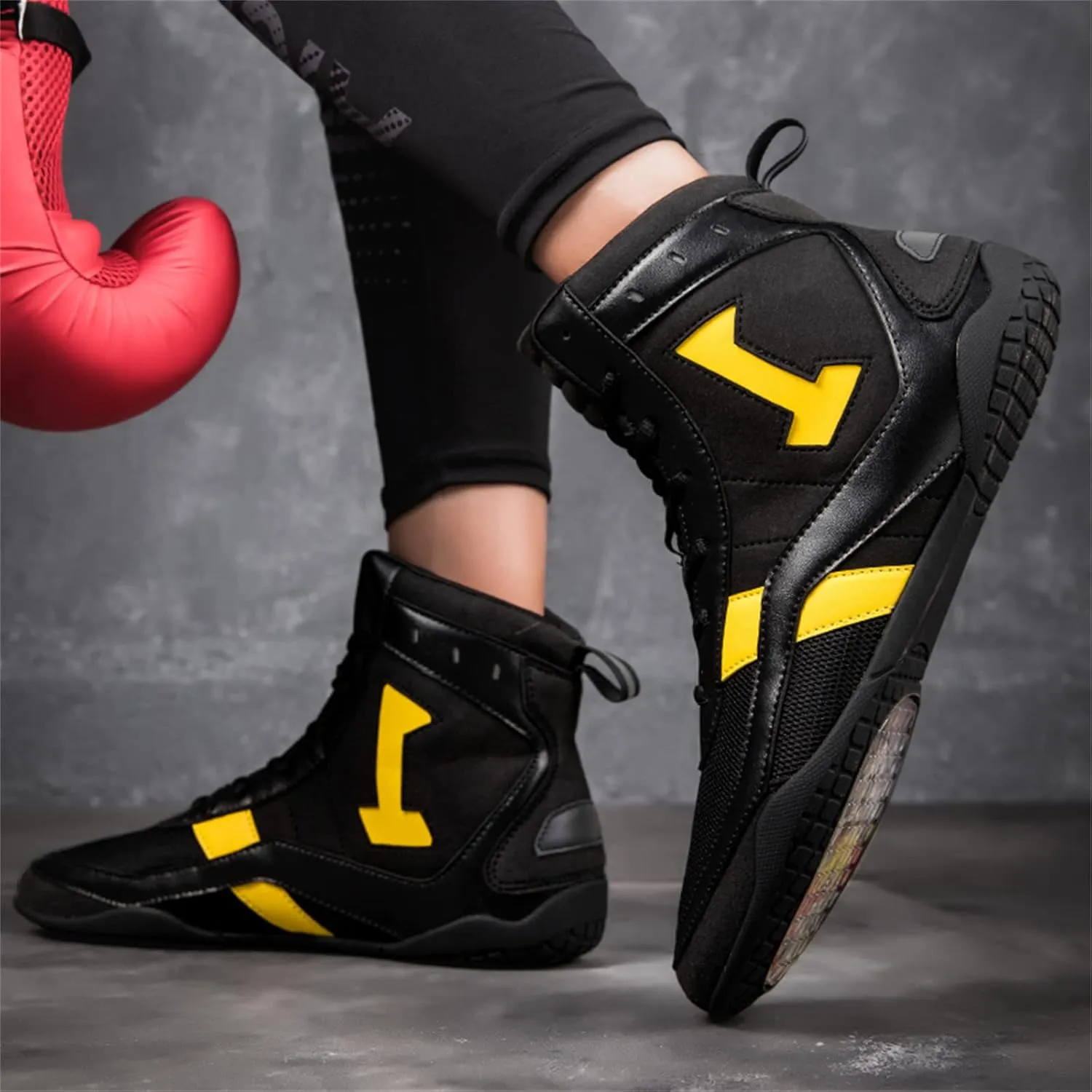 JiuQing Wrestling Shoes Men Women Barefoot Indoor Fitness Training Boots Lightweight Boxing Weightlifting Sport Boots