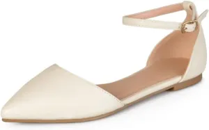 Journee Womens Reba Buckle Pointed Toe Ballet Flats