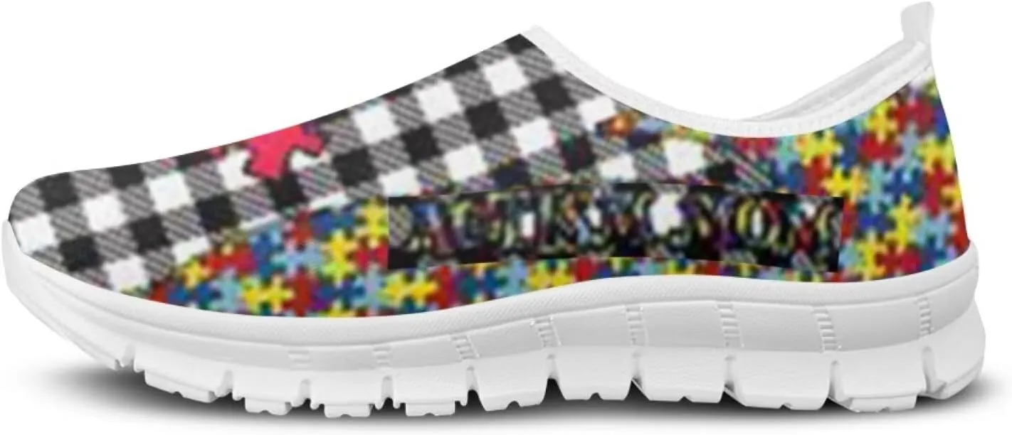 JoyLamoria Butterfly in Black and White Shoes for Wome Slip on Walking Shoe Art Travel Work Loafers Lightweight