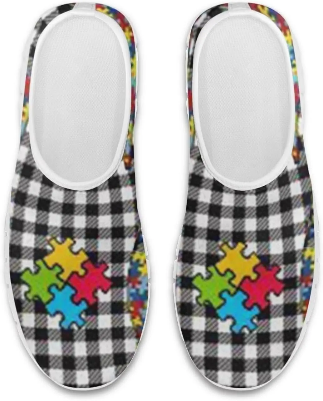 JoyLamoria Butterfly in Black and White Shoes for Wome Slip on Walking Shoe Art Travel Work Loafers Lightweight