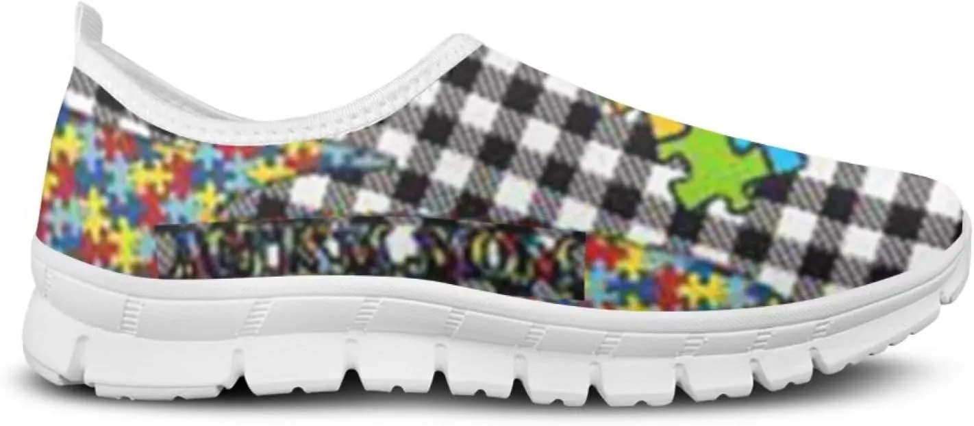 JoyLamoria Butterfly in Black and White Shoes for Wome Slip on Walking Shoe Art Travel Work Loafers Lightweight
