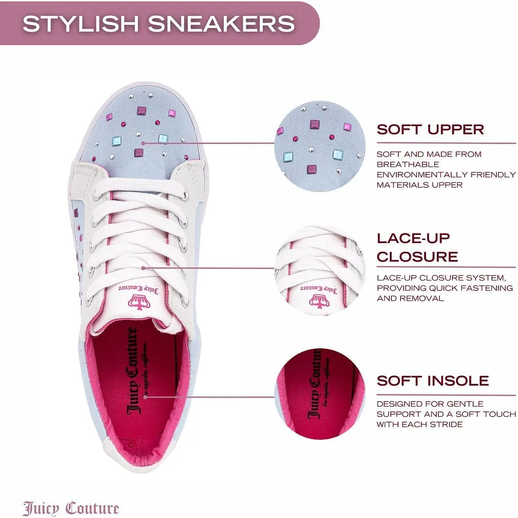 Juicy Couture Girls Shoes Walking Sneaker Fashion Casual Tennis Shoes for Big & Little Kids