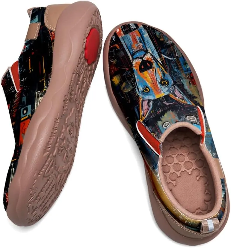 Kid's Art Painted Casual Slip-on Loafers Boys Girls Shoes Lightweight Comfort Fashion Sneaker Funny Painted Travel Shoes Basquiat Style