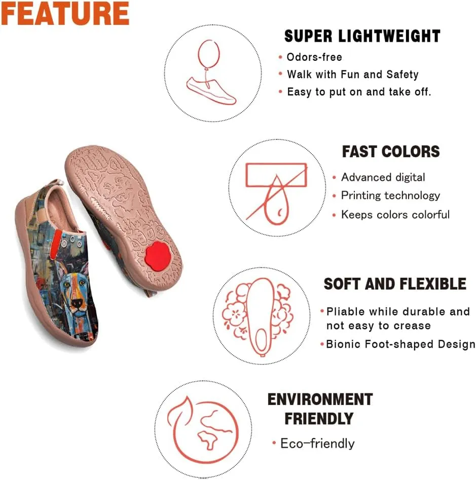 Kid's Art Painted Casual Slip-on Loafers Boys Girls Shoes Lightweight Comfort Fashion Sneaker Funny Painted Travel Shoes Basquiat Style