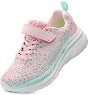 Kids Sneakers for Boys Girls Athletic Running Walking Shoes Lightweight Sports Tennis Shoes Adjustable Strap Sneaker for Little Kid Big Kid Gym School